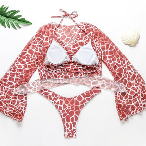 New Style Swimsuit Bikini Three-piece Mesh Swimwear