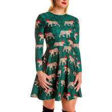 Load image into Gallery viewer, Autumn and winter new Christmas clothing print long-sleeved women&#39;s dress