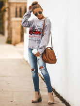 Load image into Gallery viewer, Printed round neck long sleeve sweater