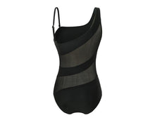 Load image into Gallery viewer, New Sexy One-shoulder Gauze Stitching Covering Belly Slimming One-piece Swimsuit