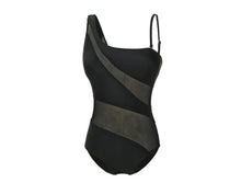 Load image into Gallery viewer, New Sexy One-shoulder Gauze Stitching Covering Belly Slimming One-piece Swimsuit