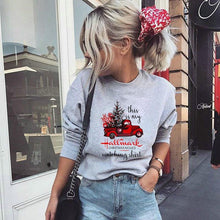 Load image into Gallery viewer, Printed round neck long sleeve sweater