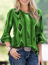 Load image into Gallery viewer, Spring New Blend Casual Middle Sleeve  Printed Shirt T-Shirt