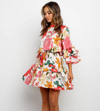 Load image into Gallery viewer, Stylish Print Round-necked Long-sleeved Dress