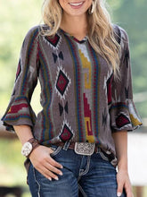 Load image into Gallery viewer, Spring New Blend Casual Middle Sleeve  Printed Shirt T-Shirt