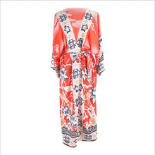 Load image into Gallery viewer, New Woman Crane Positioning Flower Kimono Cardigan Cover up