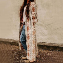 Load image into Gallery viewer, Printed long sleeve long knit jacket
