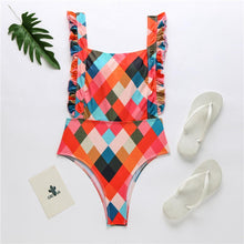 Load image into Gallery viewer, New Sexy One-piece Plaid Striped Swimsuit