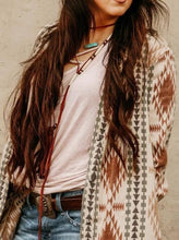 Load image into Gallery viewer, New Printed Long Sleeve Long Knit Jacket
