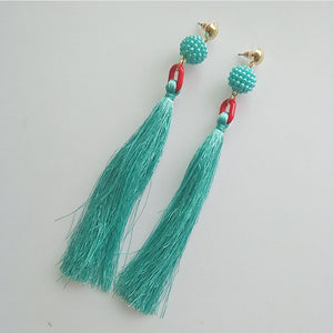 Bohemia charm high quality jewelry pendants with mix color tassel earring party