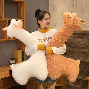 130cm Lovely Alpaca Plush Toy Japanese Alpaca Soft Stuffed Cute Sheep Llama Animal Dolls Sleep Pillow Home Bed Decor Gift