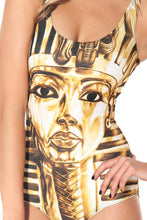 Load image into Gallery viewer, Printed Gold Egyptian Pharaoh Photo Sexy One-piece Swimsuit
