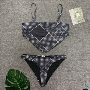 New Printed Bikini Sexy Lady Multicolor Split Swimwear