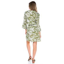 Load image into Gallery viewer, Spring and Summer New Boho Tropical Rainforest Leaf Print Loose Tie Nine Points Sleeve Thin Section Blouse