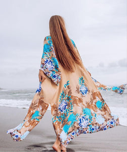 cotton print holiday sunscreens cardigan beach jacket bikini bathing suit beach blouse