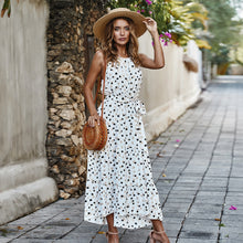 Load image into Gallery viewer, Summer polka dot holiday style swing dress