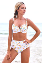 Load image into Gallery viewer, Women Beach Holiday Printing Bikini High Waist Split Swimsuit