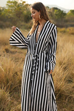 Load image into Gallery viewer, Stylish Women&#39;s Big Striped Comfortable Ultra-long Shirt Single-button Edgy Shirt