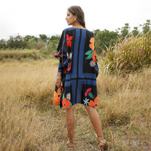 Load image into Gallery viewer, Fashion Fluffy Loose Dress Round Neck Bat Sleeve Women&#39;s Dress