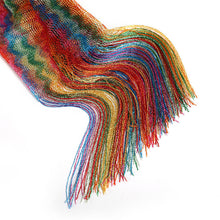 Load image into Gallery viewer, Ethnic Style Shawl, Colorful Slit Beach Scarf, Tassel Scarf