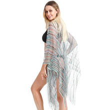Load image into Gallery viewer, Ethnic Style Shawl, Colorful Slit Beach Scarf, Tassel Scarf