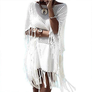 Knit Tassel Hollow Swimwear Beach Bikini Cover Up