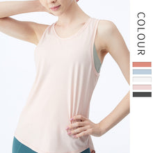 Load image into Gallery viewer, Quick-dry mesh yoga gym hoodie loose breathable running sports vest sleeveless T-shirt