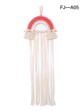 Load image into Gallery viewer, Woven Rainbow Children&#39;s Hairpin Hair Accessories Storage Belt Wall-mounted Headwear Finishing Belt Organizer