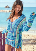 Load image into Gallery viewer, Hair-knit Sky-top Vacation Beach Bikini Blouse