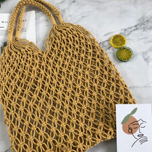 Load image into Gallery viewer, 9 Colors Handmade Beach Pure Ins Women&#39;s Bag Summer Hollow Mesh Woven Bag Forest Grass Woven Bag Holiday Handmade Cotton Rope Mesh Bag Beach Bag