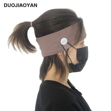 Load image into Gallery viewer, Sports Yoga Fitness Buns with Button Mask Anti-restraint Headband Solid Color Parent-child Couple Dress