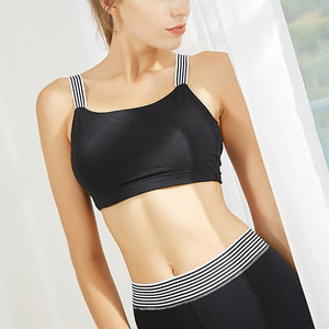 Quick-drying yoga fitness sports bra female hollow adjustable sports bra beautiful back