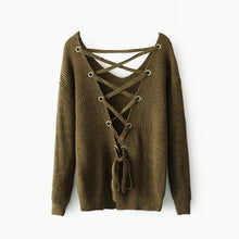 Load image into Gallery viewer, Knit Long Sleeve Backcross Sweater