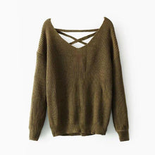 Load image into Gallery viewer, Knit Long Sleeve Backcross Sweater