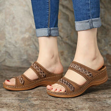 Load image into Gallery viewer, One word sandals women&#39;s spring new muffin thick sole slippers