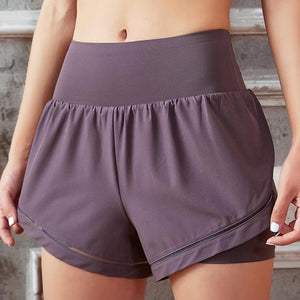 Faux Two-piece Shorts Yoga Bottom