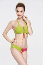 Load image into Gallery viewer, Contrasting Classic Hand Hook Wool Split Women&#39;s Bikini