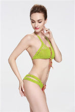 Load image into Gallery viewer, Contrasting Classic Hand Hook Wool Split Women&#39;s Bikini