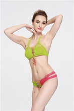 Load image into Gallery viewer, Contrasting Classic Hand Hook Wool Split Women&#39;s Bikini