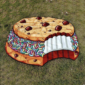 Printed New Beach Towel Shawl Chocolate Sandwich Biscuit Mat