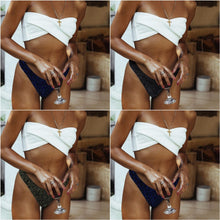 Load image into Gallery viewer, 3 Colors Split Swimsuit Flashing Irregular Bikini Sexy Stitching