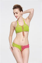 Load image into Gallery viewer, Contrasting Classic Hand Hook Wool Split Women&#39;s Bikini