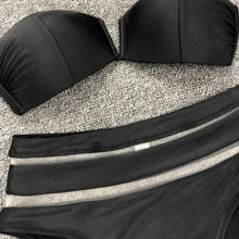 Load image into Gallery viewer, Split Swimsuit V-neck Mesh Stitching Sexy High Waist Bikini