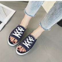 Load image into Gallery viewer, Half Slipper Fashion Wears Wild Casual Canvas Sandals