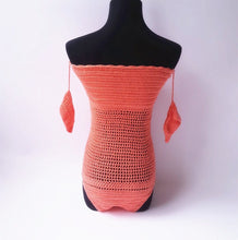 Load image into Gallery viewer, One Shoulder Sexy Hollow Crochet Solid Color One-piece Swimsuit Bikini