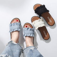 Load image into Gallery viewer, Fungus Lace Slippers Female Small Fresh Flat Sandals and Slippers