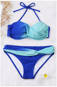 Sexy Gradient Bikini Low Waist Triangle Swimsuit