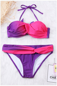 Sexy Gradient Bikini Low Waist Triangle Swimsuit