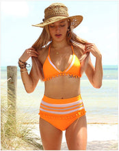 Load image into Gallery viewer, Bikini High Waist Split Tassel Swimsuit