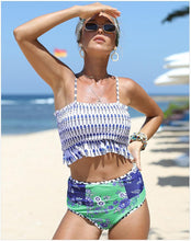 Load image into Gallery viewer, High Waist Covered Belly Slim Printed Bikini